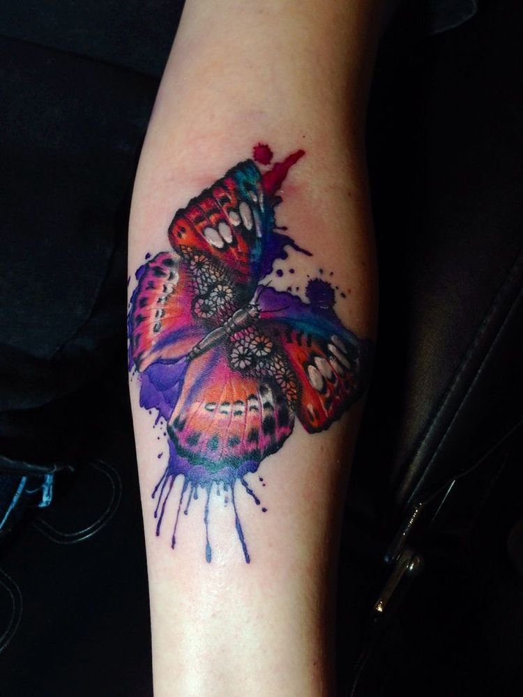 watercolor lace tattoo