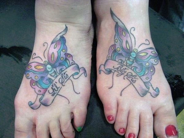sister tattoos foot