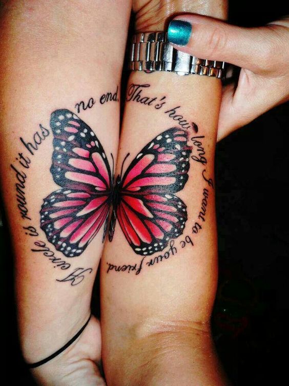  butterfly sister tattoos