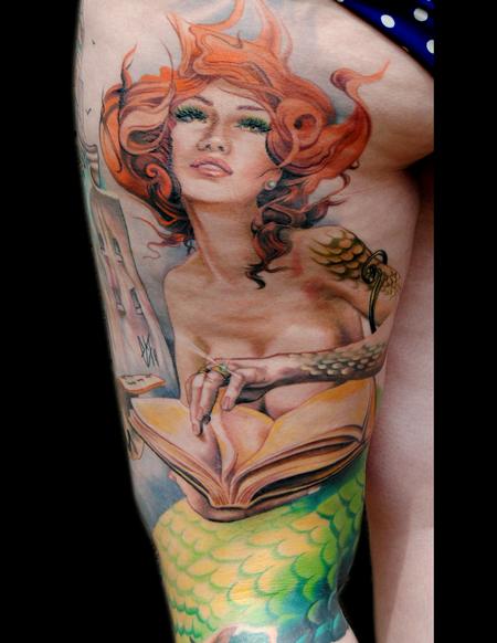 realistic mermaid tattoos.