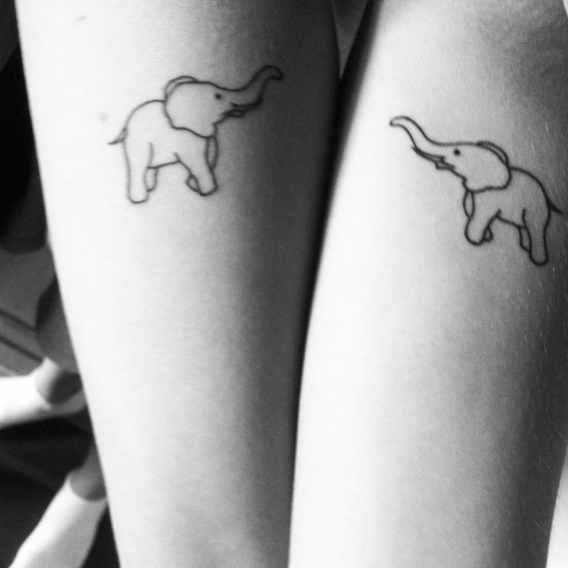 sister tattoos elephant