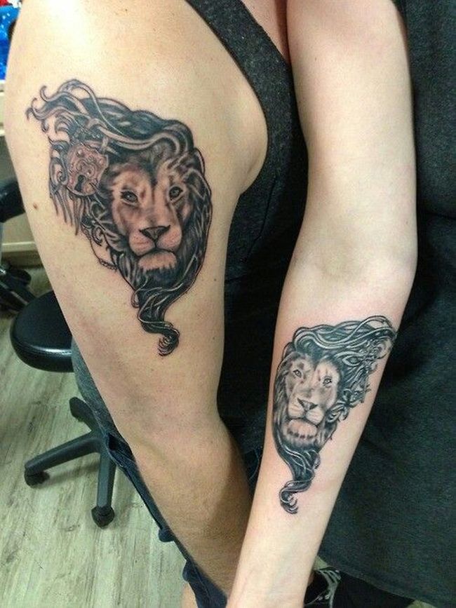 lion matching tattoos.